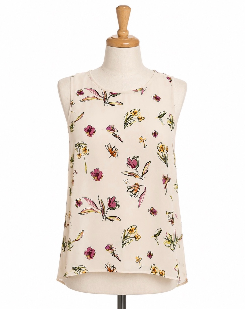 Stradivarius Beige Floral Sleeveless top - Picture 5 of 9